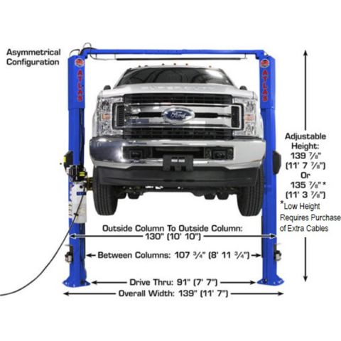 Atlas Platinum PVL10 – ALI Certified 10,000 lb 2-Post Overhead Lift