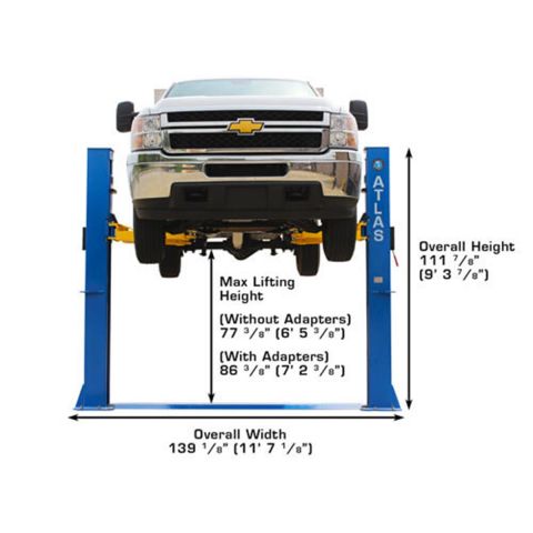 Atlas 10,000 lb Baseplate 2-Post Lift