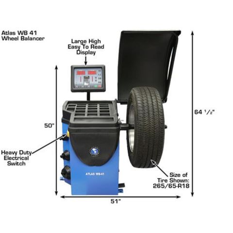 Atlas Motorized Computer Wheel Balancer with Hood