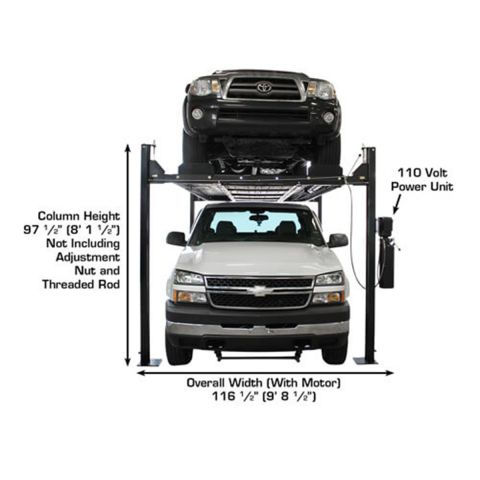 Atlas Extra Tall / Extra Long 8,000 lb Portable Hobbyist 4-Post Lift