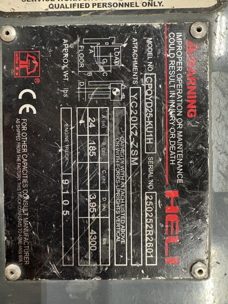 2022 Heli 5k “Pneumatic tire” dual fuel forklift